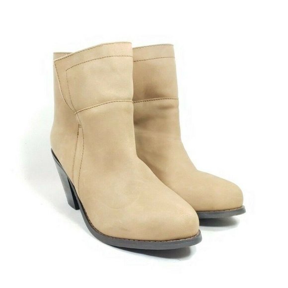 Santa Fe Boot Co. Heeled Ankle Boots Women's Size 9 Tan Leather Slip On - Picture 2 of 8